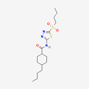 molecular formula C17H29N3O3S2 B12214012 4-butyl-N-[5-(butylsulfonyl)-1,3,4-thiadiazol-2-yl]cyclohexanecarboxamide 