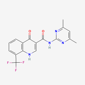 molecular formula C17H13F3N4O2 B12214014 N-(4,6-dimethylpyrimidin-2-yl)-4-hydroxy-8-(trifluoromethyl)quinoline-3-carboxamide 
