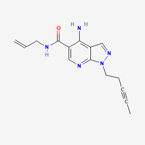 4-amino-1-pent-3-ynyl-N-prop-2-enylpyrazolo[3,4-b]pyridine-5-carboxamide