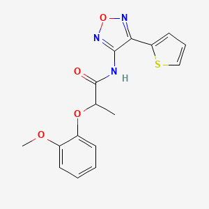 molecular formula C16H15N3O4S B12214174 2-(2-methoxyphenoxy)-N-[4-(thiophen-2-yl)-1,2,5-oxadiazol-3-yl]propanamide 