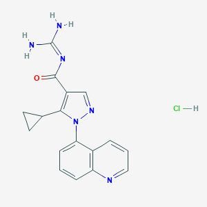 molecular formula C17H17ClN6O B122142 Zoniporide hydrochloride CAS No. 241800-97-5