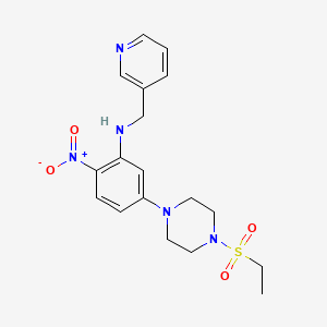 5-(4-ethylsulfonyl-1-piperazinyl)-2-nitro-N-(3-pyridinylmethyl)aniline