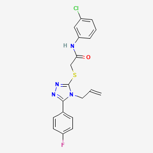 molecular formula C19H16ClFN4OS B12214313 N-(3-chlorophenyl)-2-{[5-(4-fluorophenyl)-4-(prop-2-en-1-yl)-4H-1,2,4-triazol-3-yl]sulfanyl}acetamide 
