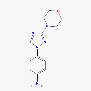 molecular formula C12H15N5O B12214328 4-(3-Morpholino-1h-1,2,4-triazol-1-yl)aniline 