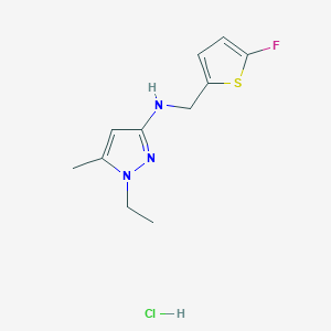 molecular formula C11H15ClFN3S B12214351 1-ethyl-N-[(5-fluoro-2-thienyl)methyl]-5-methyl-1H-pyrazol-3-amine 