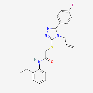molecular formula C21H21FN4OS B12214358 N-(2-ethylphenyl)-2-{[5-(4-fluorophenyl)-4-(prop-2-en-1-yl)-4H-1,2,4-triazol-3-yl]sulfanyl}acetamide 