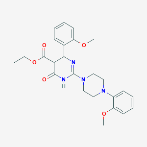 molecular formula C25H30N4O5 B12214384 Ethyl 4-(2-methoxyphenyl)-2-[4-(2-methoxyphenyl)piperazin-1-yl]-6-oxo-1,4,5,6-tetrahydropyrimidine-5-carboxylate 