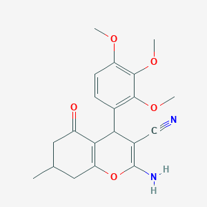 2-Amino-7-methyl-5-oxo-4-(2,3,4-trimethoxyphenyl)-4,6,7,8-tetrahydro-1-benzopyran-3-carbonitrile