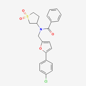 molecular formula C22H20ClNO4S B12214551 N-{[5-(4-chlorophenyl)furan-2-yl]methyl}-N-(1,1-dioxidotetrahydrothiophen-3-yl)benzamide 