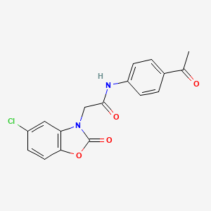 molecular formula C17H13ClN2O4 B12214564 N-(4-acetylphenyl)-2-(5-chloro-2-oxo-1,3-benzoxazol-3(2H)-yl)acetamide 