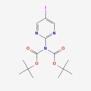 molecular formula C14H20IN3O4 B12214640 N,N-Di-(tert-butoxycarbonyl)-5-iodopyrimidin-2-amine 