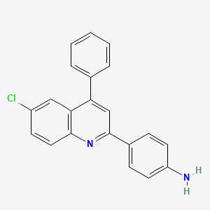 molecular formula C21H15ClN2 B12214642 p-(6-Chloro-4-phenyl-2-quinolyl)aniline 