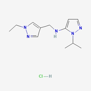 molecular formula C12H20ClN5 B12214769 N-[(1-ethyl-1H-pyrazol-4-yl)methyl]-1-isopropyl-1H-pyrazol-5-amine 