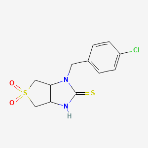 molecular formula C12H13ClN2O2S2 B12214821 1-(4-chlorobenzyl)tetrahydro-1H-thieno[3,4-d]imidazole-2(3H)-thione 5,5-dioxide 