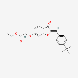 molecular formula C24H26O5 B12214843 ethyl 2-{[(2Z)-2-(4-tert-butylbenzylidene)-3-oxo-2,3-dihydro-1-benzofuran-6-yl]oxy}propanoate 