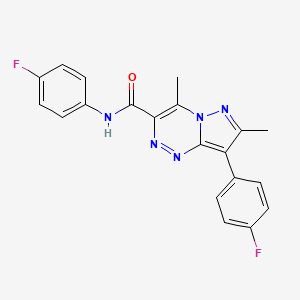 molecular formula C20H15F2N5O B12214883 N,8-bis(4-fluorophenyl)-4,7-dimethylpyrazolo[5,1-c][1,2,4]triazine-3-carboxamide 