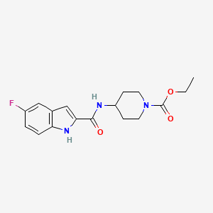 molecular formula C17H20FN3O3 B12214911 ethyl 4-{[(5-fluoro-1H-indol-2-yl)carbonyl]amino}piperidine-1-carboxylate 