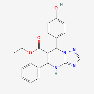 molecular formula C20H18N4O3 B12214933 Ethyl 7-(4-hydroxyphenyl)-5-phenyl-4,7-dihydro[1,2,4]triazolo[1,5-a]pyrimidine-6-carboxylate CAS No. 457951-62-1