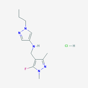 molecular formula C12H19ClFN5 B12215016 N-[(5-fluoro-1,3-dimethylpyrazol-4-yl)methyl]-1-propylpyrazol-4-amine;hydrochloride 
