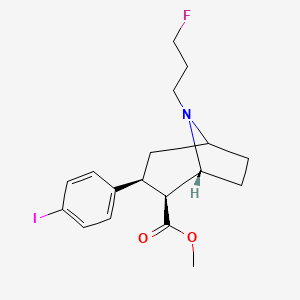 molecular formula C18H23FINO2 B1221512 Methyl 8-(3-fluoropropyl)-3-(4-iodophenyl)-8-azabicyclo[3.2.1]octane-2-carboxylatato(2-) 