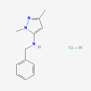 molecular formula C12H16ClN3 B12215142 N-benzyl-2,5-dimethylpyrazol-3-amine;hydrochloride 