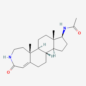 molecular formula C21H32N2O2 B1221519 N-[(1S,3aS,3bR,10aR,10bS,12aS)-10a,12a-dimethyl-7-oxo-2,3,3a,3b,4,5,8,9,10,10b,11,12-dodecahydro-1H-indeno[4,5-i][3]benzazepin-1-yl]acetamide CAS No. 93176-75-1