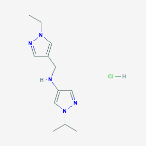 molecular formula C12H20ClN5 B12215197 N-[(1-ethyl-1H-pyrazol-4-yl)methyl]-1-isopropyl-1H-pyrazol-4-amine 