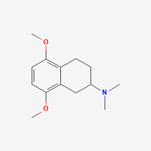 molecular formula C14H21NO2 B1221523 2-Naphthalenamine, 1,2,3,4-tetrahydro-5,8-dimethoxy-N,N-dimethyl- CAS No. 67707-80-6