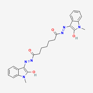 molecular formula C25H26N6O4 B12215242 N'~1~,N'~7~-bis[(3E)-1-methyl-2-oxo-1,2-dihydro-3H-indol-3-ylidene]heptanedihydrazide 