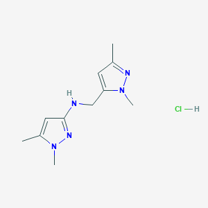 molecular formula C11H18ClN5 B12215246 N-[(2,5-dimethylpyrazol-3-yl)methyl]-1,5-dimethylpyrazol-3-amine;hydrochloride 