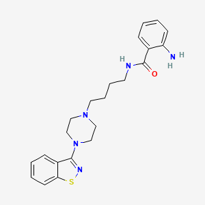 molecular formula C22H27N5OS B1221530 2-Amino-N-(4-(4-(1,2-benzisothiazol-3-yl)-1-piperazinyl)butyl)benzamide CAS No. 155289-31-9