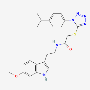molecular formula C23H26N6O2S B12215315 N-[2-(6-methoxy-1H-indol-3-yl)ethyl]-2-({1-[4-(propan-2-yl)phenyl]-1H-tetrazol-5-yl}sulfanyl)acetamide 