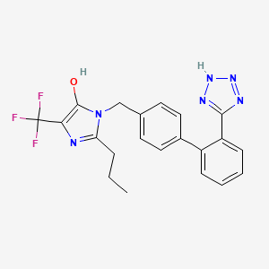 molecular formula C21H19F3N6O B1221532 2-propyl-3-[[4-[2-(2H-tetrazol-5-yl)phenyl]phenyl]methyl]-5-(trifluoromethyl)imidazol-4-ol CAS No. 138330-11-7