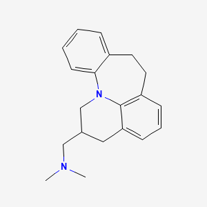 molecular formula C20H24N2 B1221533 2-(N,N-Dimethylaminomethyl)-2,3,7,8-tetrahydro-1H-quino(1,8-ab)(1)benzazepine CAS No. 78491-00-6