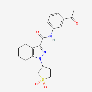 molecular formula C20H23N3O4S B12215416 N-(3-acetylphenyl)-1-(1,1-dioxidotetrahydrothiophen-3-yl)-4,5,6,7-tetrahydro-1H-indazole-3-carboxamide 