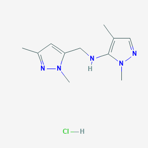 molecular formula C11H18ClN5 B12215556 N-[(2,5-dimethylpyrazol-3-yl)methyl]-2,4-dimethylpyrazol-3-amine;hydrochloride 