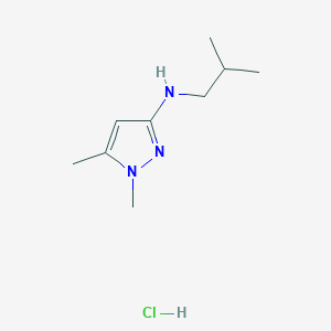 molecular formula C9H18ClN3 B12215631 N-isobutyl-1,5-dimethyl-1H-pyrazol-3-amine 
