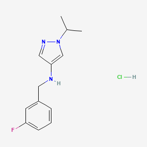 molecular formula C13H17ClFN3 B12215667 N-(3-fluorobenzyl)-1-isopropyl-1H-pyrazol-4-amine 