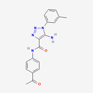 molecular formula C18H17N5O2 B12215774 N-(4-acetylphenyl)-5-amino-1-(3-methylphenyl)-1H-1,2,3-triazole-4-carboxamide CAS No. 951893-72-4