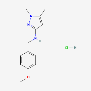 molecular formula C13H18ClN3O B12215924 N-[(4-methoxyphenyl)methyl]-1,5-dimethylpyrazol-3-amine;hydrochloride 