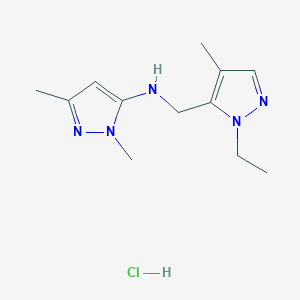 molecular formula C12H20ClN5 B12215956 N-[(2-ethyl-4-methylpyrazol-3-yl)methyl]-2,5-dimethylpyrazol-3-amine;hydrochloride 