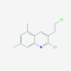 molecular formula C13H13Cl2N B12216004 2-Chloro-3-(2-chloroethyl)-5,7-dimethylquinoline CAS No. 893724-64-6