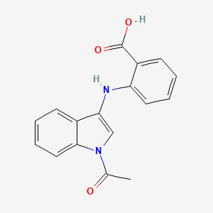 molecular formula C17H14N2O3 B1221603 2-[(1-Acetyl-1H-indol-3-YL)amino]benzoic acid CAS No. 352548-58-4