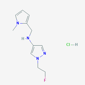 molecular formula C11H16ClFN4 B12216033 1-(2-fluoroethyl)-N-[(1-methylpyrrol-2-yl)methyl]pyrazol-4-amine;hydrochloride 