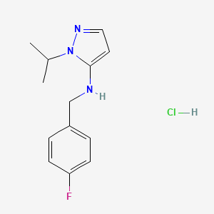 molecular formula C13H17ClFN3 B12216048 N-(4-fluorobenzyl)-1-isopropyl-1H-pyrazol-5-amine 