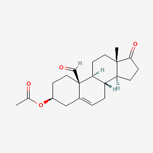 molecular formula C21H28O4 B1221610 3beta-Hydroxy-17-oxoandrost-5-en-19-al acetate CAS No. 2067-71-2