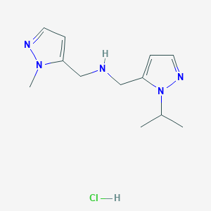 molecular formula C12H20ClN5 B12216143 1-(1-isopropyl-1H-pyrazol-5-yl)-N-[(1-methyl-1H-pyrazol-5-yl)methyl]methanamine 
