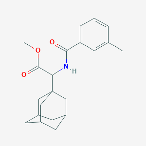 molecular formula C21H27NO3 B12216243 Methyl 2-adamantanyl-2-[(3-methylphenyl)carbonylamino]acetate 