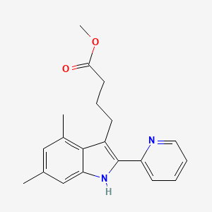molecular formula C20H22N2O2 B12216297 Methyl 4-(4,6-dimethyl-2-(2-pyridyl)indol-3-yl)butanoate 