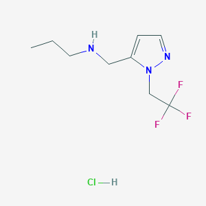 molecular formula C9H15ClF3N3 B12216304 propyl{[1-(2,2,2-trifluoroethyl)-1H-pyrazol-5-yl]methyl}amine 